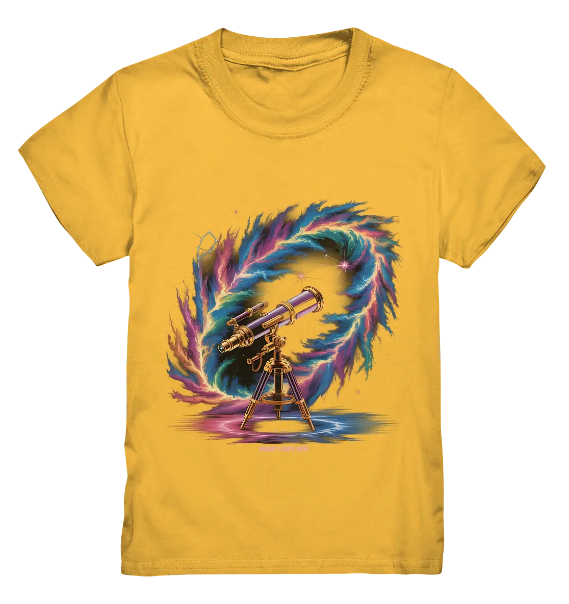 Cosmic Telescope Adventure - Kids Premium Shirt Bright Lights Arts