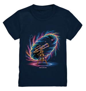 Cosmic Telescope Adventure - Kids Premium Shirt Bright Lights Arts