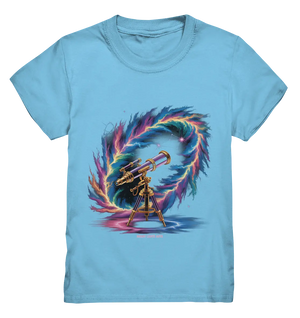 Cosmic Telescope Adventure - Kids Premium Shirt Bright Lights Arts
