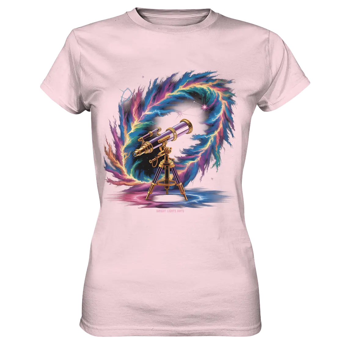 Cosmic Telescope Adventure - Ladies Premium Shirt Bright Lights Arts