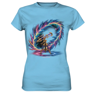 Cosmic Telescope Adventure - Ladies Premium Shirt Bright Lights Arts