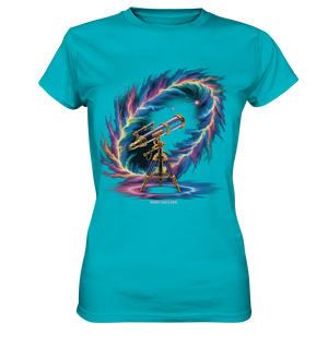 Cosmic Telescope Adventure - Ladies Premium Shirt Bright Lights Arts