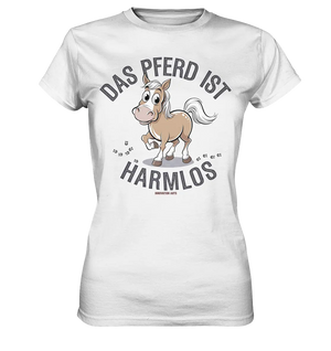 Das Pferd ist harmlos – Humorvolles Cartoon-Design - Ladies Premium Shirt Bright Lights Arts
