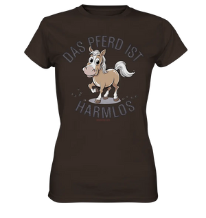 Das Pferd ist harmlos – Humorvolles Cartoon-Design - Ladies Premium Shirt Bright Lights Arts