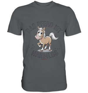 Das Pferd ist harmlos – Humorvolles Cartoon-Design - Premium Shirt Bright Lights Arts