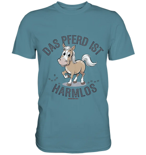 Das Pferd ist harmlos – Humorvolles Cartoon-Design - Premium Shirt Bright Lights Arts