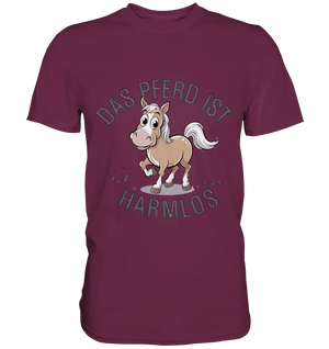 Das Pferd ist harmlos – Humorvolles Cartoon-Design - Premium Shirt Bright Lights Arts