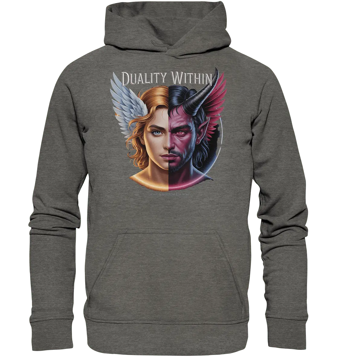 Dualität in uns – Engel & Dämon im Gleichgewicht ???????? - Basic Unisex Hoodie - Bright Lights Arts