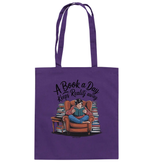 Ein Buch am Tag – Fantasie statt Realität - Baumwolltasche Bright Lights Arts
