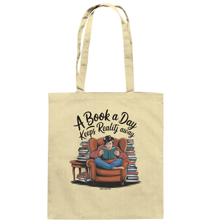 Ein Buch am Tag – Fantasie statt Realität - Baumwolltasche Bright Lights Arts