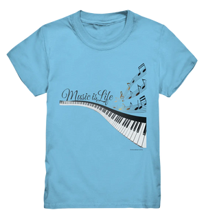 Elegantes Klavier mit Musiknoten in goldbraunen Tönen - Kids Premium Shirt Bright Lights Arts