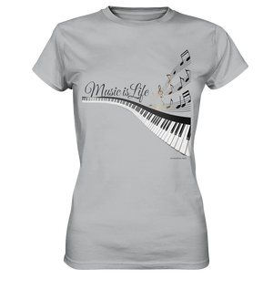 Elegantes Klavier mit Musiknoten in goldbraunen Tönen - Ladies Premium Shirt Bright Lights Arts
