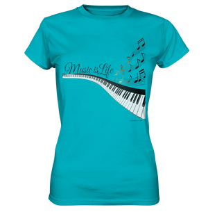Elegantes Klavier mit Musiknoten in goldbraunen Tönen - Ladies Premium Shirt Bright Lights Arts