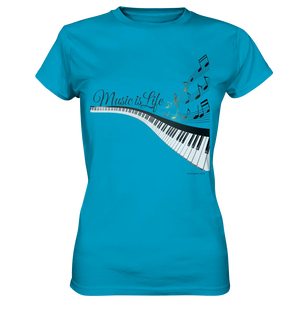 Elegantes Klavier mit Musiknoten in goldbraunen Tönen - Ladies Premium Shirt Bright Lights Arts
