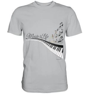 Elegantes Klavier mit Musiknoten in goldbraunen Tönen - Premium Shirt Bright Lights Arts