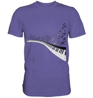 Elegantes Klavier mit Musiknoten in goldbraunen Tönen - Premium Shirt Bright Lights Arts