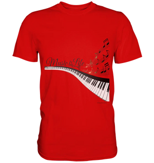 Elegantes Klavier mit Musiknoten in goldbraunen Tönen - Premium Shirt Bright Lights Arts