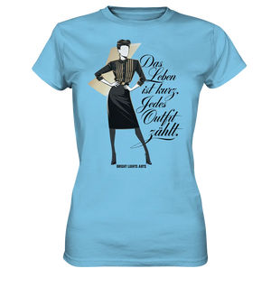 Eleganz in Schwarz und Gold – Starke Silhouette - Ladies Premium Shirt Bright Lights Arts