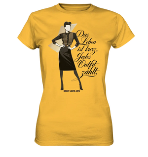 Eleganz in Schwarz und Gold – Starke Silhouette - Ladies Premium Shirt Bright Lights Arts