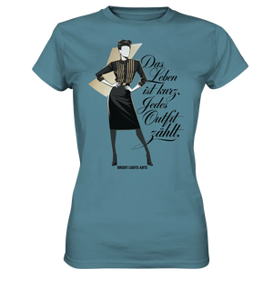 Eleganz in Schwarz und Gold – Starke Silhouette - Ladies Premium Shirt Bright Lights Arts