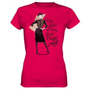 Eleganz in Schwarz und Gold – Starke Silhouette - Ladies Premium Shirt Bright Lights Arts