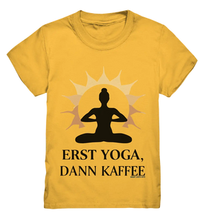 Erst Yoga, dann Kaffee - Kids Premium Shirt Bright Lights Arts