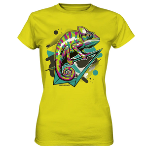 Farbenfrohes Chamäleon – Lebendige Tierillustration - Ladies Premium Shirt Bright Lights Arts