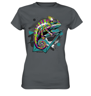 Farbenfrohes Chamäleon – Lebendige Tierillustration - Ladies Premium Shirt Bright Lights Arts