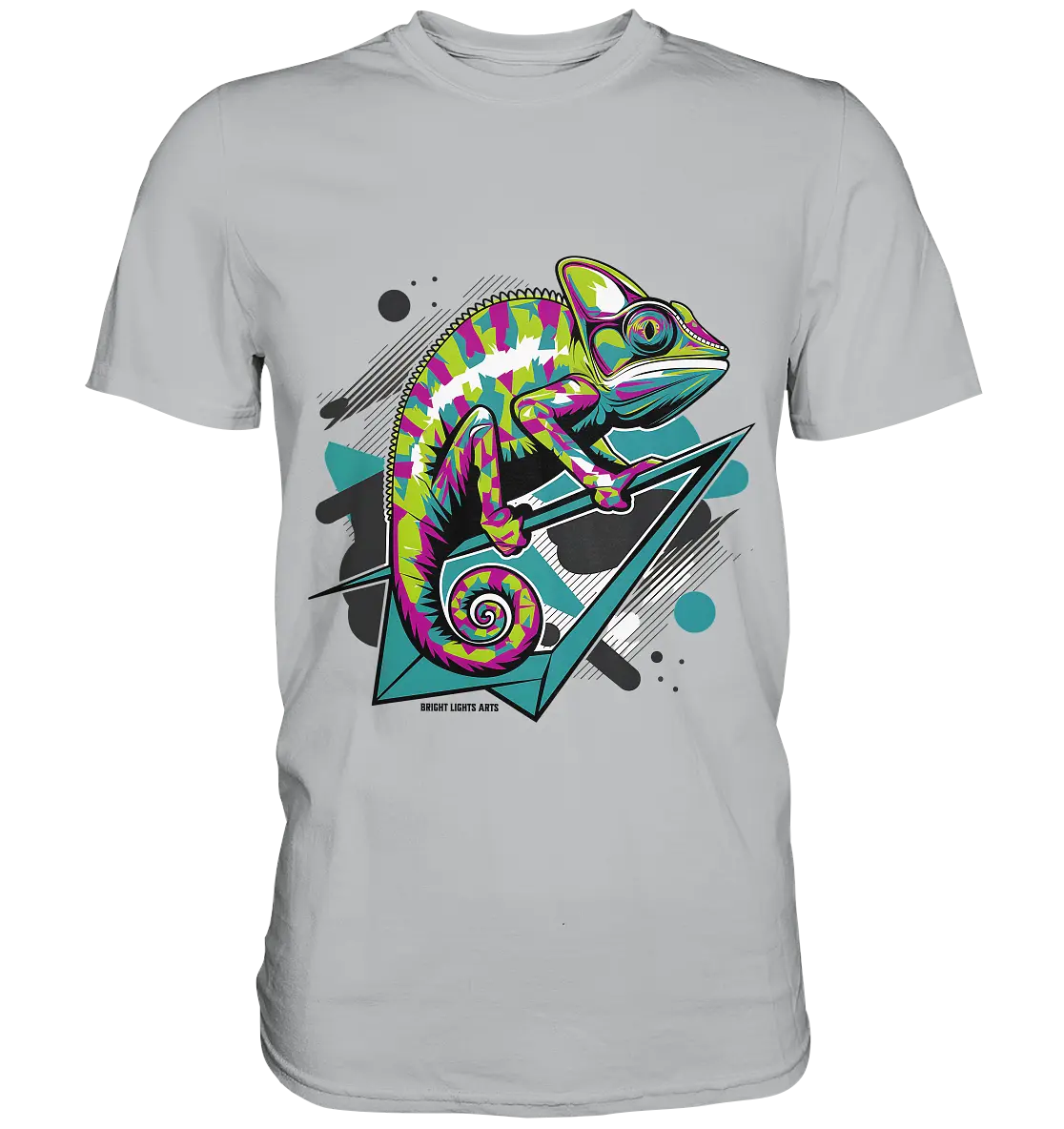 Farbenfrohes Chamäleon – Lebendige Tierillustration - Premium Shirt Bright Lights Arts
