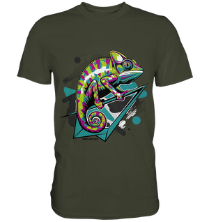Farbenfrohes Chamäleon – Lebendige Tierillustration - Premium Shirt Bright Lights Arts