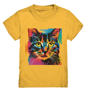 Farbenprächtiger Katzenkopf – Tiger's Blick - Kids Premium Shirt Bright Lights Arts