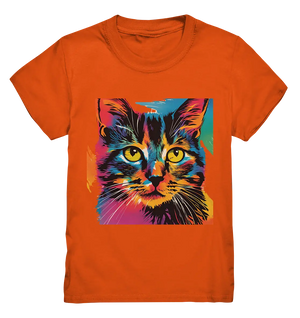Farbenprächtiger Katzenkopf – Tiger's Blick - Kids Premium Shirt Bright Lights Arts