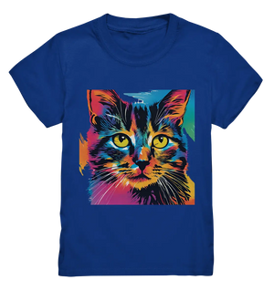Farbenprächtiger Katzenkopf – Tiger's Blick - Kids Premium Shirt Bright Lights Arts