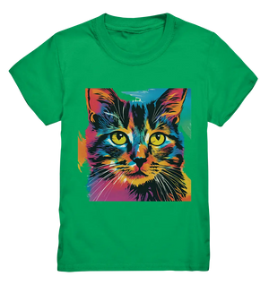 Farbenprächtiger Katzenkopf – Tiger's Blick - Kids Premium Shirt Bright Lights Arts
