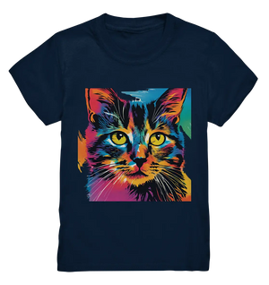 Farbenprächtiger Katzenkopf – Tiger's Blick - Kids Premium Shirt Bright Lights Arts