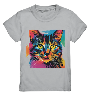 Farbenprächtiger Katzenkopf – Tiger's Blick - Kids Premium Shirt Bright Lights Arts