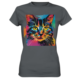 Farbenprächtiger Katzenkopf – Tiger's Blick - Ladies Premium Shirt Bright Lights Arts