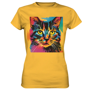 Farbenprächtiger Katzenkopf – Tiger's Blick - Ladies Premium Shirt Bright Lights Arts