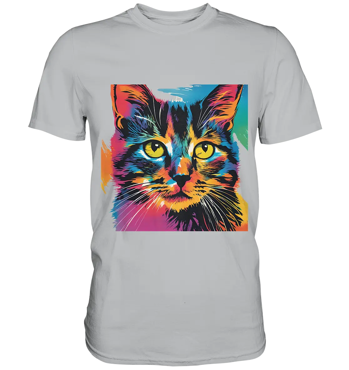 Farbenprächtiger Katzenkopf – Tiger's Blick - Premium Shirt Bright Lights Arts