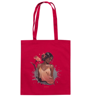 Farbige Eleganz – Stilvolle Frau in einer kreativen Komposition - Baumwolltasche Bright Lights Arts