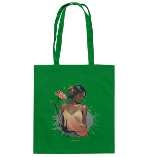 Farbige Eleganz – Stilvolle Frau in einer kreativen Komposition - Baumwolltasche Bright Lights Arts