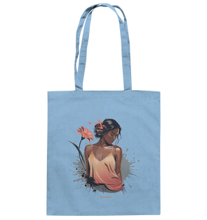 Farbige Eleganz – Stilvolle Frau in einer kreativen Komposition - Baumwolltasche Bright Lights Arts