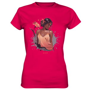 Farbige Eleganz – Stilvolle Frau in einer kreativen Komposition - Ladies Premium Shirt Bright Lights Arts