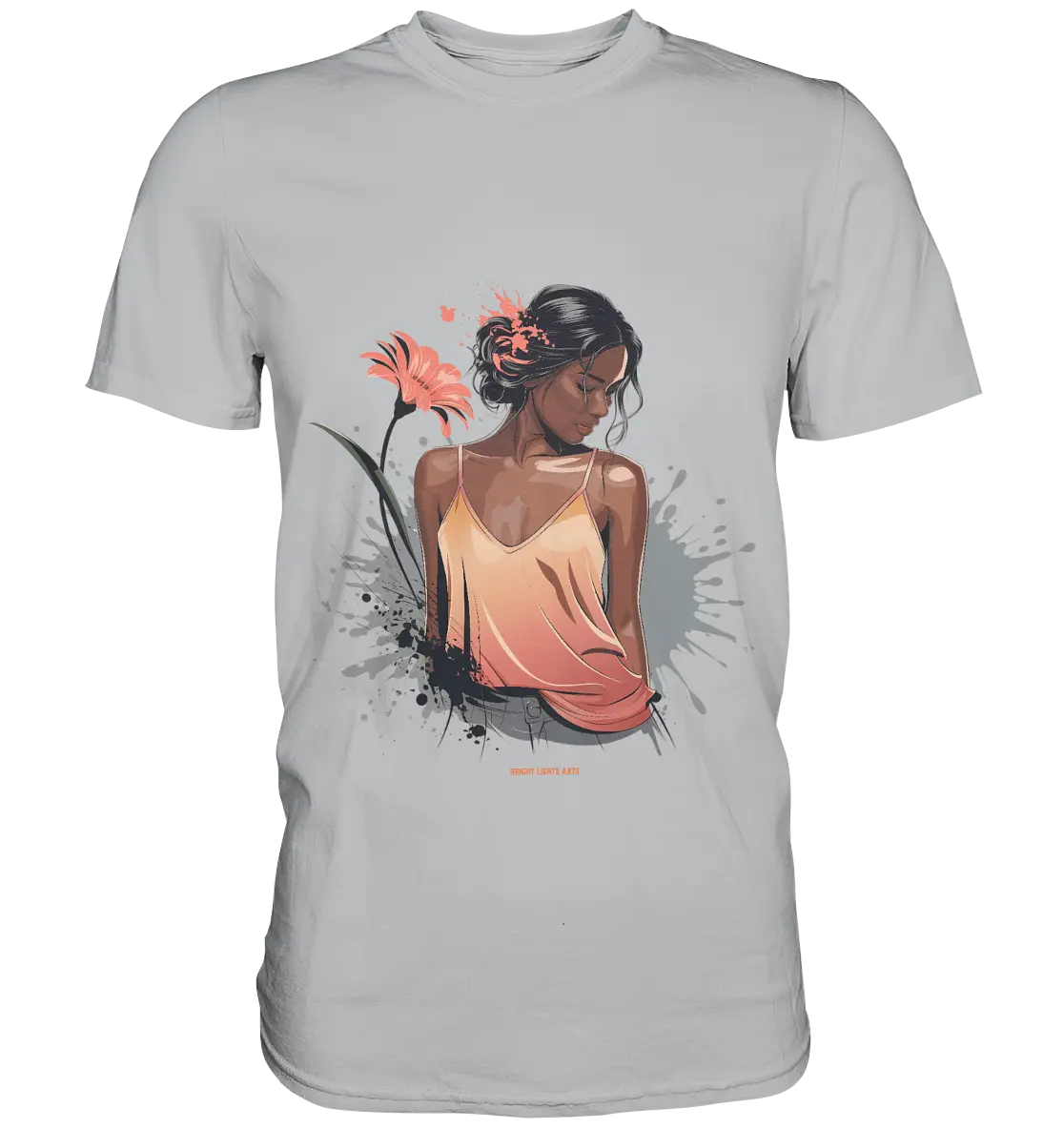 Farbige Eleganz – Stilvolle Frau in einer kreativen Komposition - Premium Shirt Bright Lights Arts