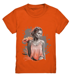 Farbige Eleganz – Stilvolle Frau mit Blume und lebhaften Farben - Kids Premium Shirt Bright Lights Arts