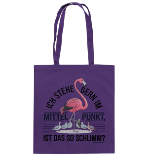 Flamingo im Mittelpunkt – Symbiose im Comic-Stil - Baumwolltasche Bright Lights Arts