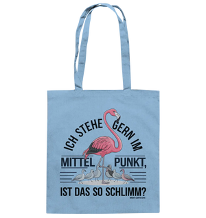 Flamingo im Mittelpunkt – Symbiose im Comic-Stil - Baumwolltasche Bright Lights Arts