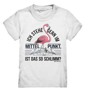 Flamingo im Mittelpunkt – Symbiose im Comic-Stil - Kids Premium Shirt Bright Lights Arts