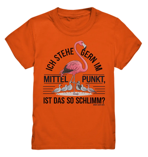 Flamingo im Mittelpunkt – Symbiose im Comic-Stil - Kids Premium Shirt Bright Lights Arts