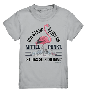 Flamingo im Mittelpunkt – Symbiose im Comic-Stil - Kids Premium Shirt Bright Lights Arts